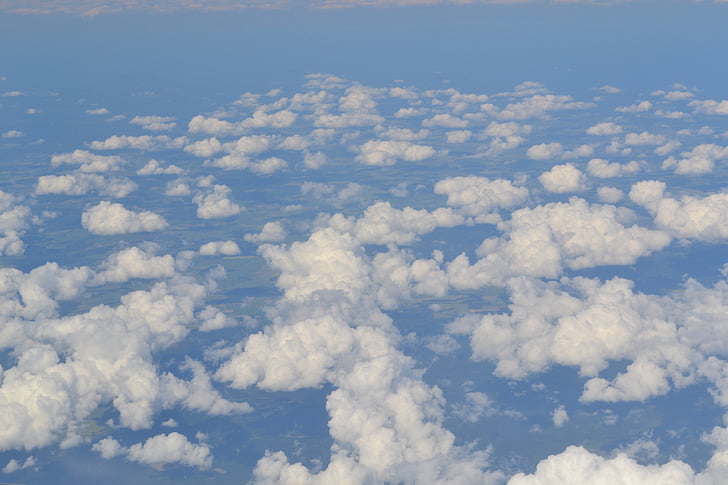 dangus, debesys, debesuotą dieną, kraštovaizdžio, vaizdas iš viršaus