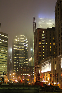 stad, hoge stijging, 's nachts, stad bij nacht, Toronto, skyline