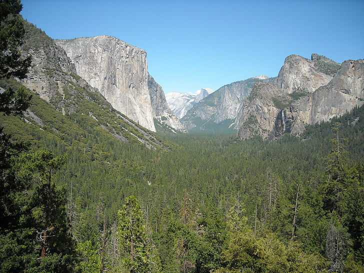 Yosemite, nacional, Parque, túnel, Ver, paisaje, California