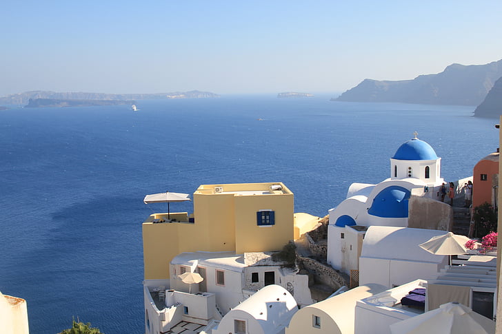 holiday, sea, greece, outlook, water, sun, santorini