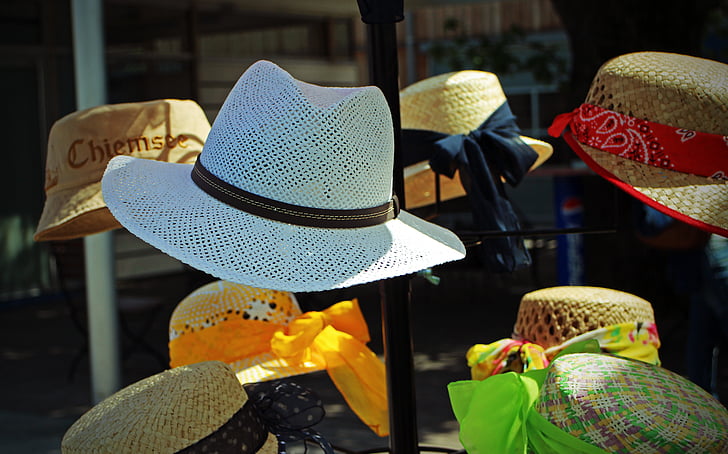 perlindungan matahari, topi, topi jerami, hiasan kepala, topi matahari, pakaian