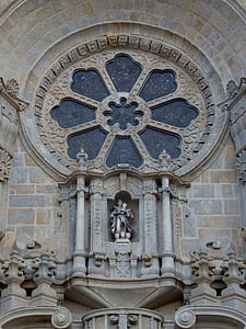 rozete, katedrālē, Porto, Portugāle