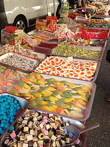 søt, godteri, sukker, farge, fargerike, godterier, utvalg