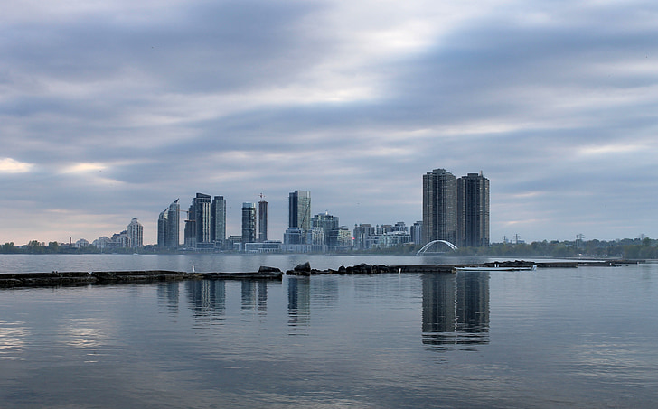 Toronto, Jezioro, Brzeg, Waterfront, Kanada, wody, Ontario