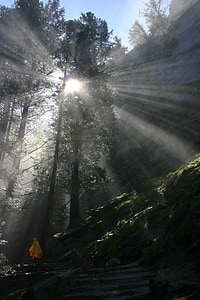 Yosemite, daba, Pārgājieni, Scenic, Dieva acs, saules stariem