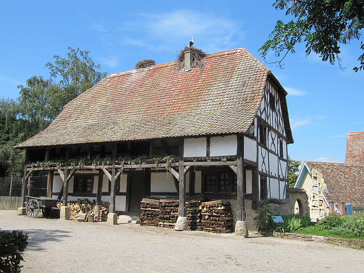 ungersheim ecomuseum, truss, building, farmhouse, alsace, historically