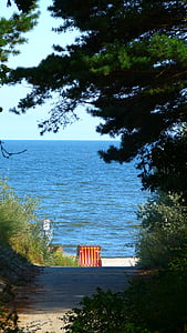 mer, plage, mer Baltique, chaise de plage, accès à la plage