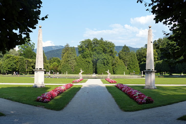 Parc, jardí, geometria, Hellbrunn, Memorial, renom, Cementiri
