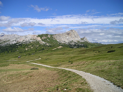 stien, fotturer, Dolomittene, fjell, alpint, Syd-Tirol, Italia