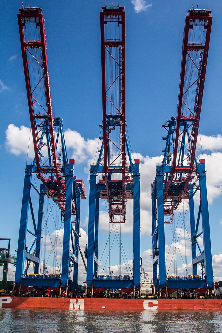 Port, konteiner, Hamburg, konteinerterminal, konteinerite, konteiner-platvormi, konteineri lifter