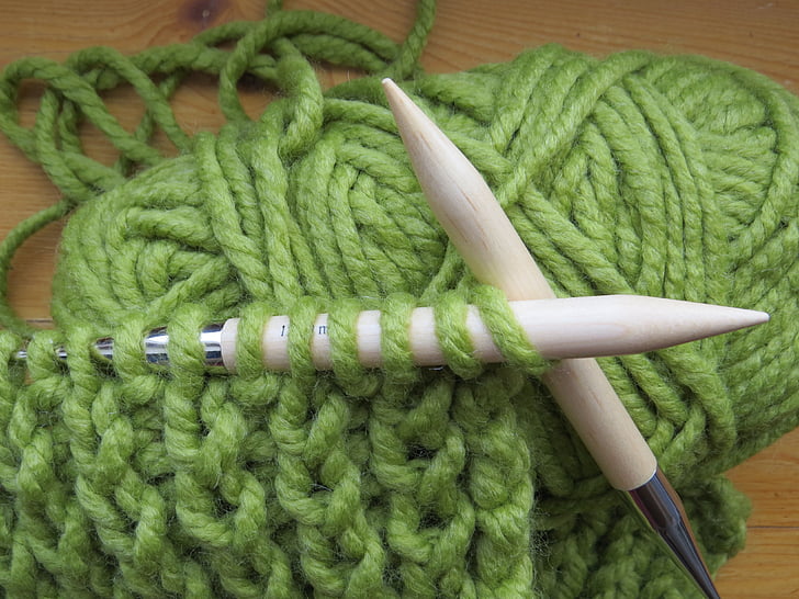 wool, green, knit, cat's cradle, pattern, woollen, needle