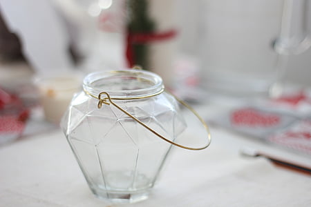 Glas, Ornament, Golden, Container, Kerze