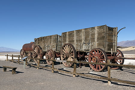 Boraks wagonów, Dolina śmierci, Pustynia, Kalifornia, krajobraz, transportu, historyczne