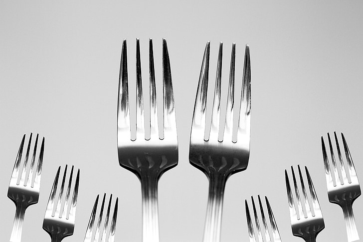 fork, utensils, kitchen, food, restaurant, knife, dinner