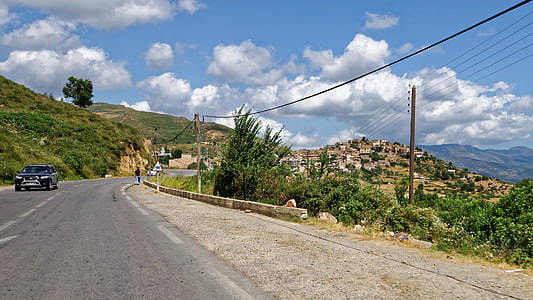 kabylie, Algeria, Afrika, pemandangan, jalan