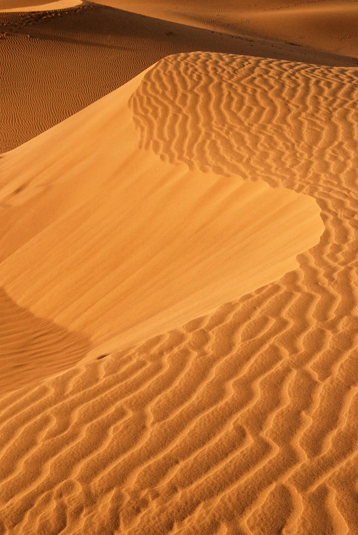 auksinis smėlis, smėlio kopos, dykuma