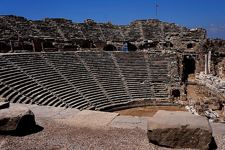 Amphitheater, reruntuhan, sisi, Monumen, teater, Sejarah, pemandangan