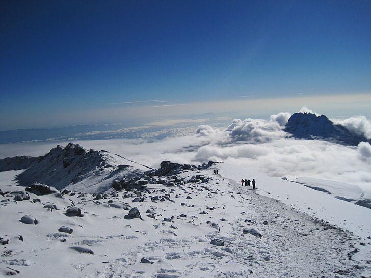 Kilimandžaras, ant kalno, vulkanas, ugnikalnių, didžiausia, kalnų, sniego