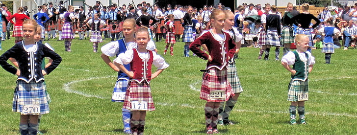 Highland Dance Wettbewerb, Kinder, Sommer, Festival, traditionelles fest, Menschen, Kulturen