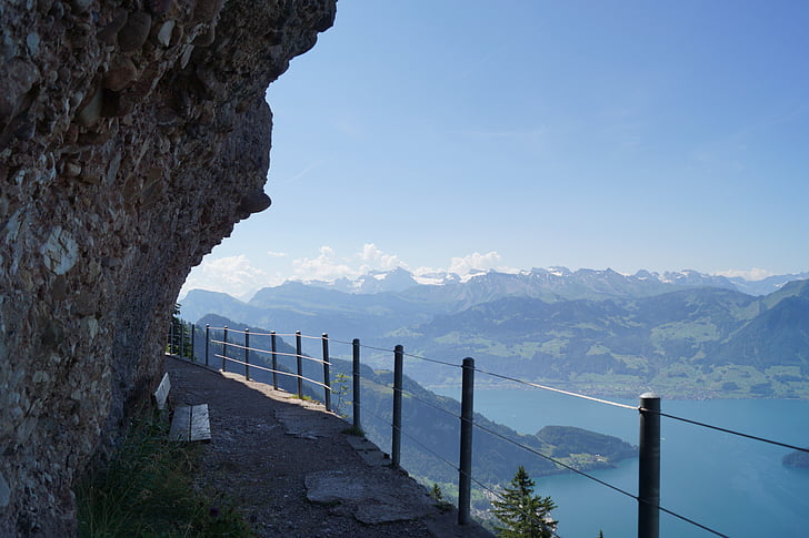 felsenweg, Rigi, czterech lasu, Jezioro Czterech Kantonów, Centralnej Szwajcarii, alpejska, Wizja