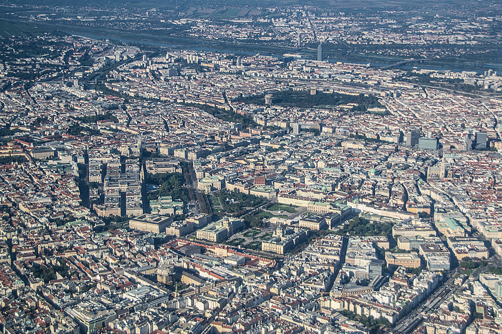 vienna, city, from above, landmark, outlook, aerial View, cityscape