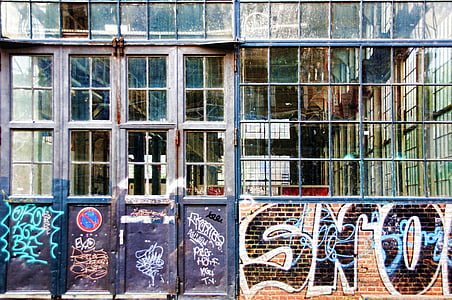γκράφιτι, Ζωγραφική τοίχου, σπρέι, τέχνη, Hauswand, εργοστάσιο, Ζωγραφική