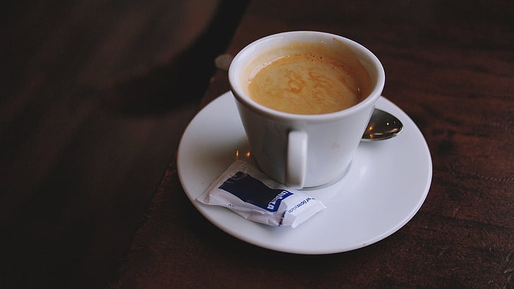 kaffe, vit, keramiska, Cup, espresso, Café, tefat