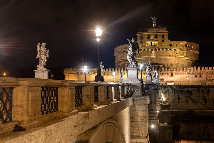 Roma, noche, Italia, Vaticano, Estado de ánimo, larga exposición, iluminación