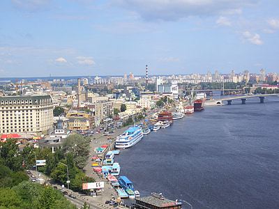 Kiew, τοπίο, Προβολή, πόλη, με θέα στην πόλη, αρχιτεκτονική