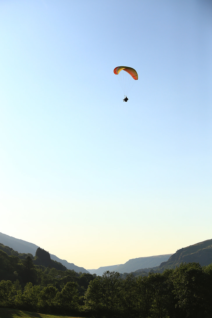 landskab, paragliding, flyve, Sport