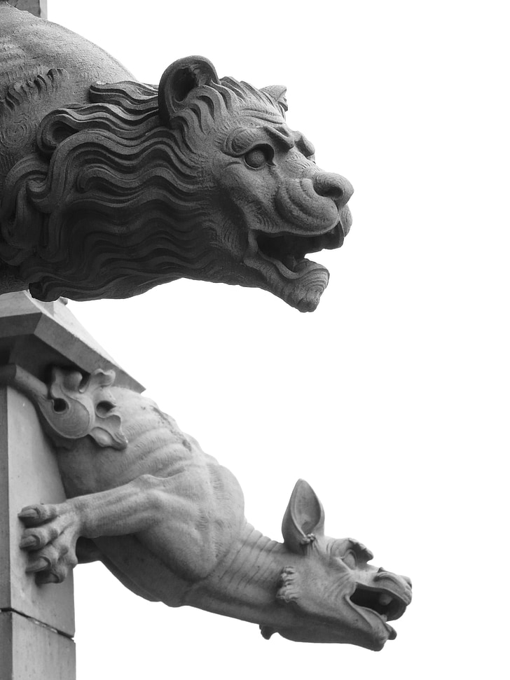 άγαλμα, σχήμα, λιοντάρι, ο Καθεδρικός Ναός της Ulm, Münster, κτίριο, αρχιτεκτονική