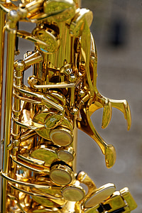 přístroj, saxofon, saxofon detail, Detailní záběr, analogový, kapela, Hudba