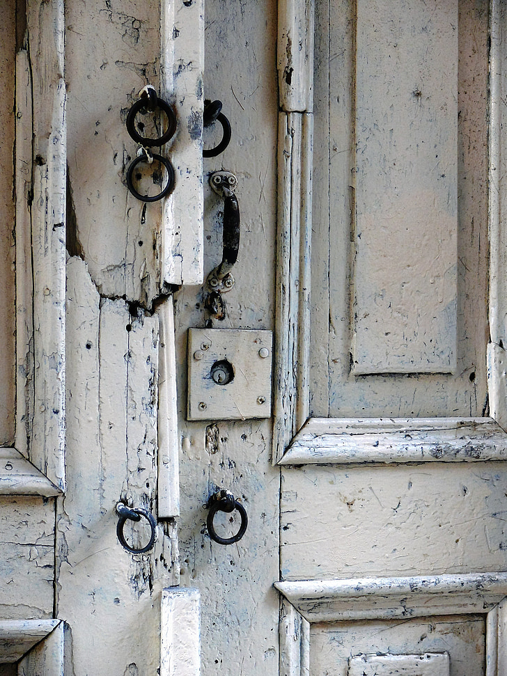 old, old door, fittings, building, greece, expired, expiration