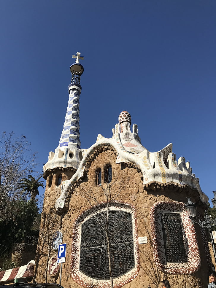 Barcelona, Parc guell, Gaudi, Architektura, známé místo, věž, Antonio Gaudi