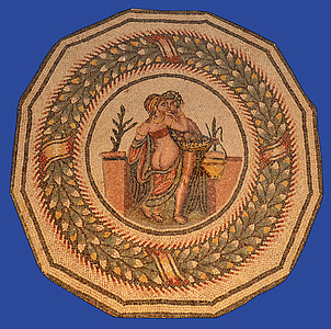 Szicília, mozaik, a casale római villa, a király kamra