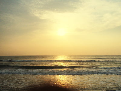 este-tenger, fotózás során napkelte, reggel
