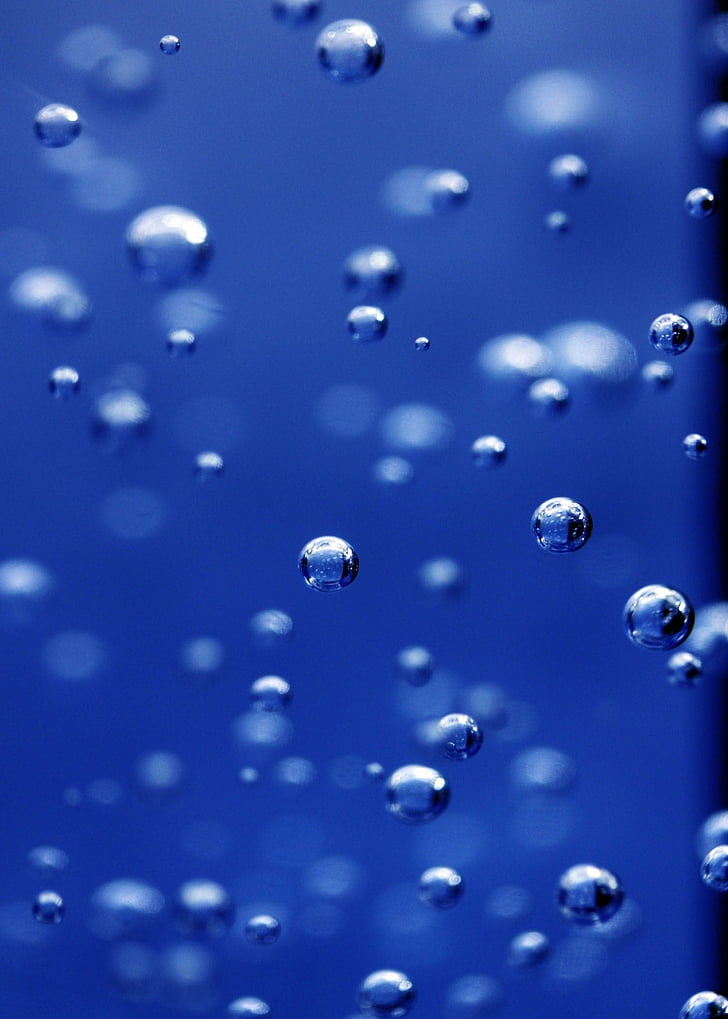 Bubbles, abstrakt, Blau, Wissenschaft, Abstraktion, Hintergründe, Full-frame