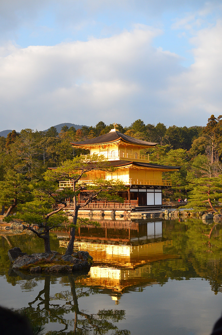 Kiotói, Kinkaku-ji, Japán, Ázsia, építészet, kultúrák, víz