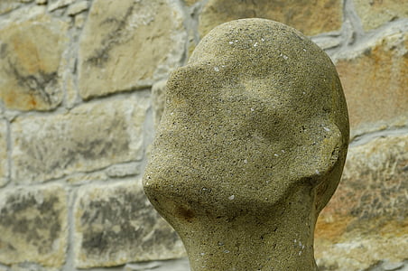standbeeld, Portret, zonder een gezicht, Hluboká, verdriet