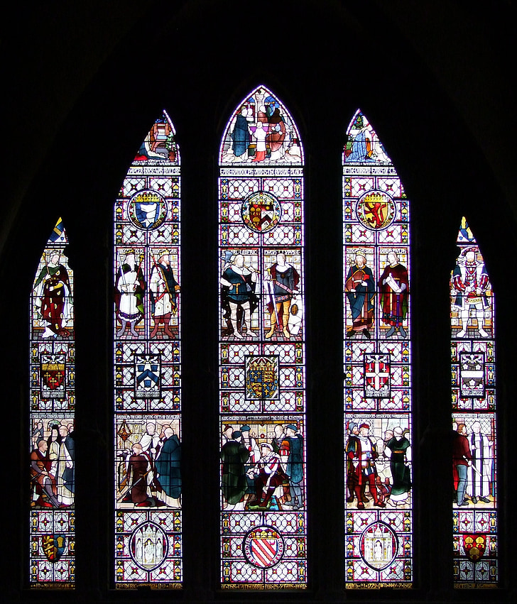 Catedral de Chester, ansor frederick, Memorial, janela, vidro manchado, decorativos, religiosa