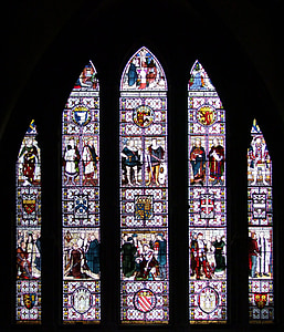 Kathedraal van Chester, ansor Frederik, Memorial, venster, Gebrandschilderd glas, decoratieve, religieuze
