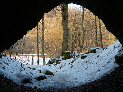 Jaskinia, wejście do jaskini, jaskinie portal, Bear's den, Krasowa pieczara, lonetal, ACE elfingen