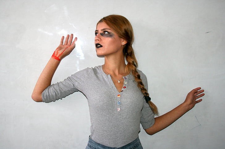 girl, halloween, makeup, ghost, horror, blonde