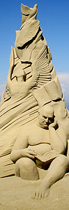 모래 조각, 예술, 조각, 아트 워크, 남자, roschach, 콘스탄스 호수