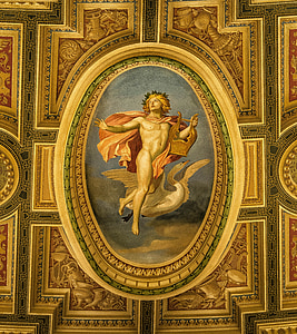peinture, art, couverture, peinture du plafond, Opéra Semper, Dresden, religion