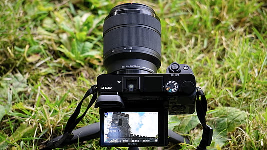 fotocamera, Sony, digitale, lente, tecnologia, strumento, video