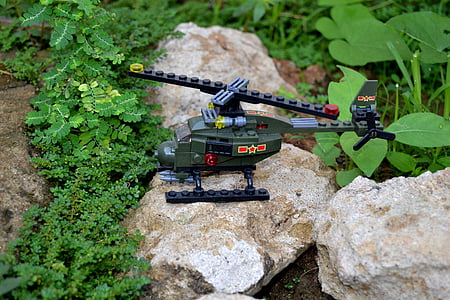 joguines, nens petits, minatur, nois, Lego, helicòpter, Guerra