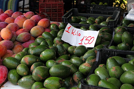 awokado, Hiszpania, Andaluzja, rynku, owoce, warzywa, Mango