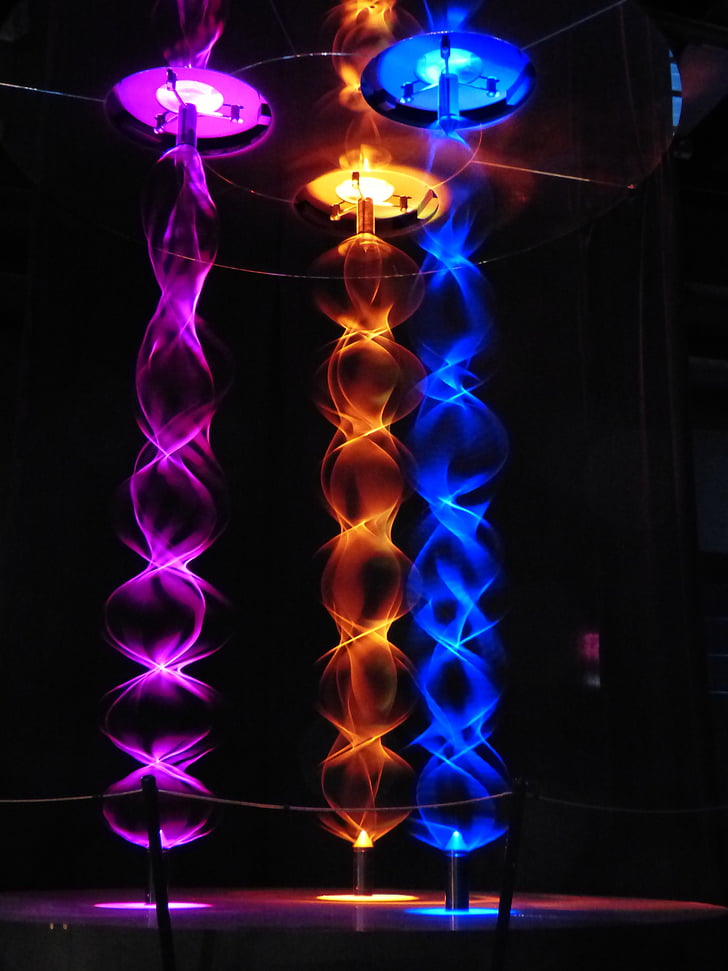 lichtspiel, optik, tiang-tiang lampu, cahaya, Fisika, percobaan, warna-warni