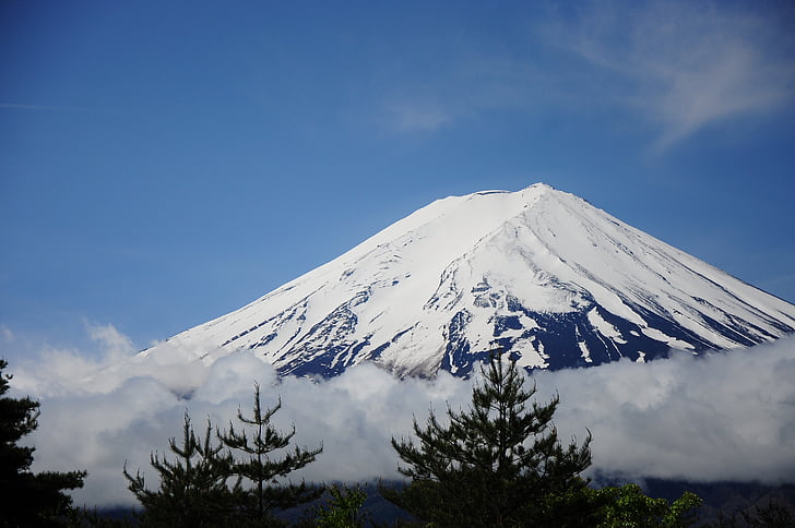 Fudżi, krajobraz, Fuji, Natura, niebo, góry, śnieg